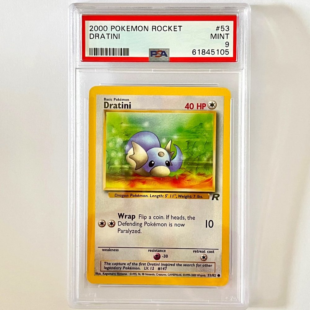 PSA 9 Dratini Mint 42/82 Team Rocket Unlimited 2000 Pokémon 61845105